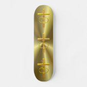 Golden 3-D Cross mit Hochzeitsrennen Skateboard (Vorderseite)
