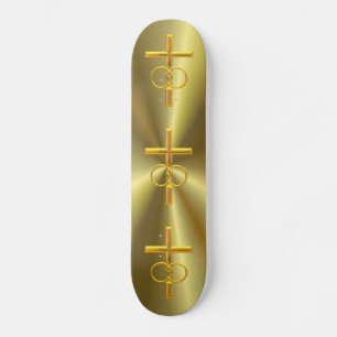 Golden 3-D Cross mit Hochzeitsrennen Skateboard