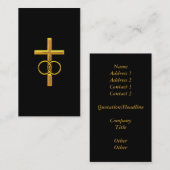 Golden 3-D Cross mit Hochzeitsrennen Visitenkarte (Vorne/Hinten)