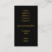 Golden 3-D Cross mit Hochzeitsrennen Visitenkarte (Rückseite)