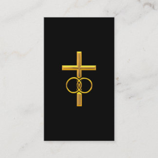 Golden 3-D Cross mit Hochzeitsrennen Visitenkarte
