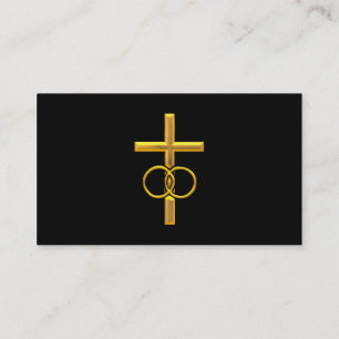 Golden 3-D Cross mit Hochzeitsrennen Visitenkarte
