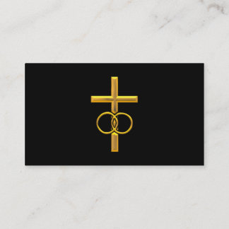 Golden 3-D Cross mit Hochzeitsrennen Visitenkarte