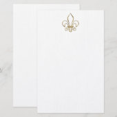 Golden "3-D" Fleur-de-lis Briefpapier (Vorne/Hinten)