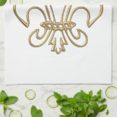 Golden "3-D" Fleur-de-lis Küchentuch (Gefaltet)