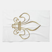 Golden "3-D" Fleur-de-lis Küchentuch (Horizontal)