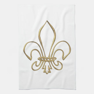 Golden "3-D" Fleur-de-lis Küchentuch