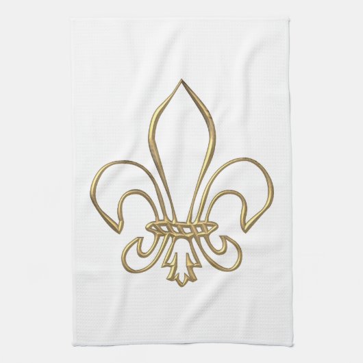 Golden "3-D" Fleur-de-lis Küchentuch (Vertikal)