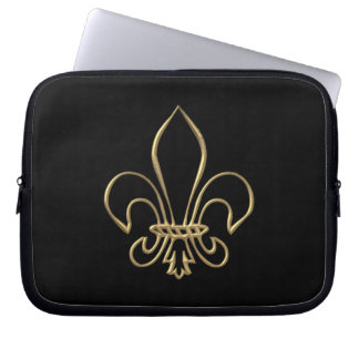 Golden "3-D" Fleur-de-lis Laptopschutzhülle