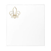 Golden "3-D" Fleur-de-lis Notizblock (Vorderseite)