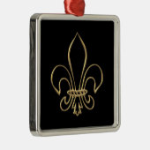 Golden "3-D" Fleur-de-lis Silbernes Ornament (Rechts)