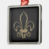 Golden "3-D" Fleur-de-lis Silbernes Ornament (Links)