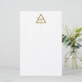 Golden "3-D" Gottes Augensymbol Briefpapier (Stehend Vorderseite)