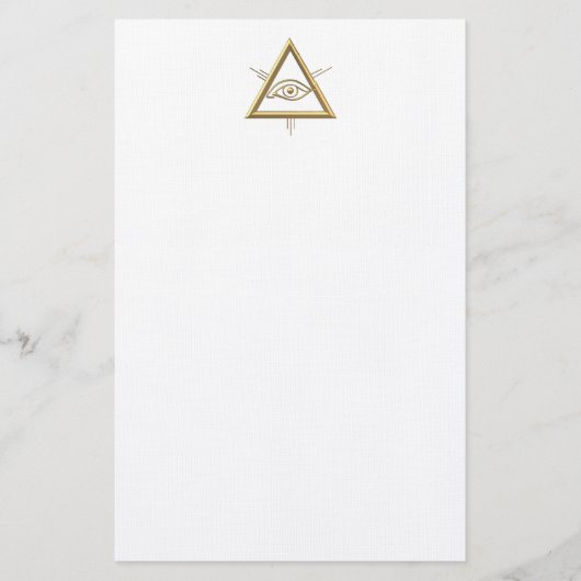 Golden "3-D" Gottes Augensymbol Briefpapier (Vorderseite)