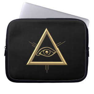 Golden "3-D" Gottes Augensymbol Laptopschutzhülle