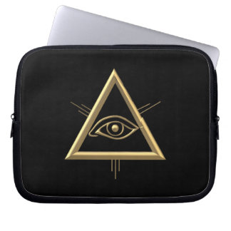 Golden "3-D" Gottes Augensymbol Laptopschutzhülle