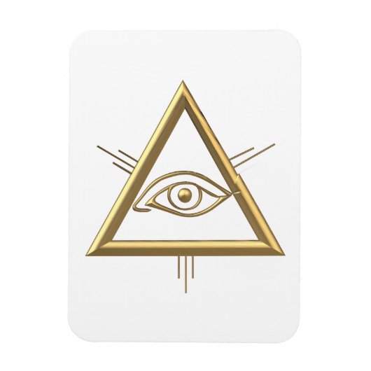 Golden "3-D" Gottes Augensymbol Magnet (Vertikal)