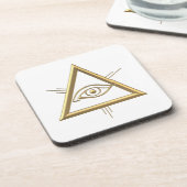 Golden "3-D" Gottes Augensymbol Untersetzer (Linke Seite)