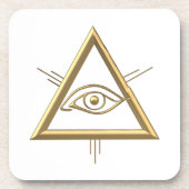 Golden "3-D" Gottes Augensymbol Untersetzer (Vorderseite)