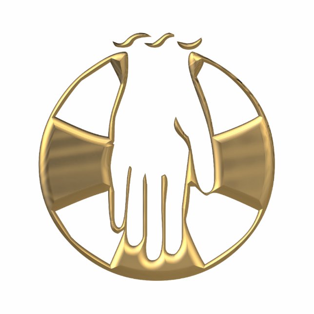 Golden "3-D" Hand Gottes 1 Freistehende Fotoskulptur (Vorne)