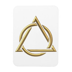 Golden "3-D" Heilige Dreifaltigkeitssymbole Magnet