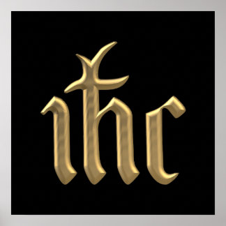 Golden "3-D" IHC Christogram Poster