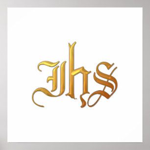 Golden "3-D" IHS Poster