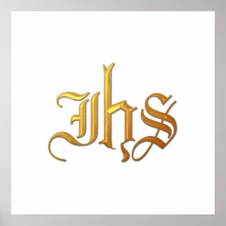 Golden "3-D" IHS Poster