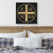 Golden "3-D" Jesus Christus: Conquers Leinwanddruck (Insitu (Schlafzimmer))