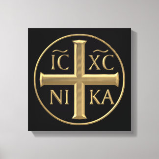 Golden "3-D" Jesus Christus: Conquers Leinwanddruck