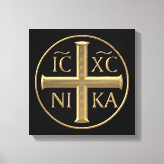 Golden "3-D" Jesus Christus: Conquers Leinwanddruck (Vorderseite)