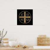 Golden "3-D" Jesus Christus: Conquers Poster (Küche)