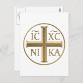 Golden "3-D" Jesus Christus: Conquers Postkarte (Vorne/Hinten)