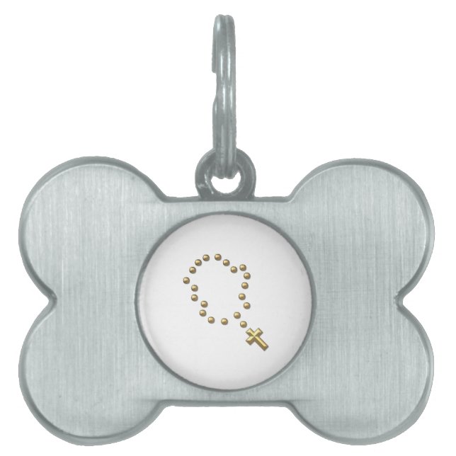Golden "3-D" Kapsel oder Rosary Tiermarke (Vorderseite)