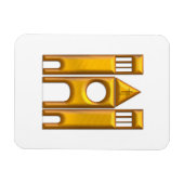 Golden "3-D" Kathedrale 2 Magnet (Horizontal)