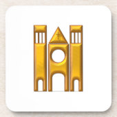 Golden "3-D" Kathedrale 2 Untersetzer (Vorderseite)