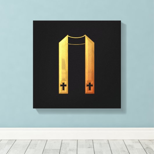 Golden "3-D" Liturgical Stole Leinwanddruck (Insitu (Holzboden))