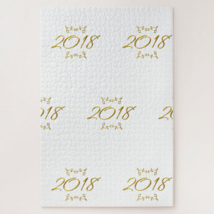 Golden 3-D Look 2018 1014 Piece Puzzle Template