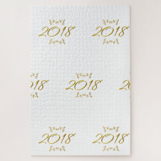 Golden 3-D Look 2018 1014 Piece Puzzle Template