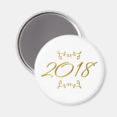 Golden 3-D Look 2018 Magnet (Vorderseite/Rückseite)