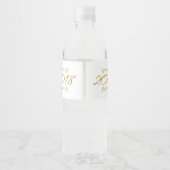 Golden 3-D Look 2018 Water Bottle Template Wasserflaschenetikett (Rückseite)