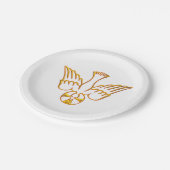 Golden 3-D Look Abstieg des Heiligen Geistes Pappteller (Schrägansicht)