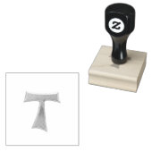 Golden 3-D Look Franciscan Tau Cross Gummistempel (Stempel)