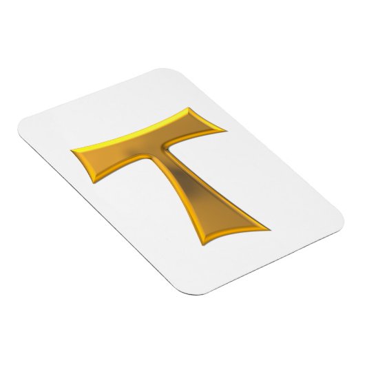 Golden 3-D Look Franciscan Tau Cross Magnet (Rechte Seite)