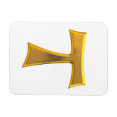 Golden 3-D Look Franciscan Tau Cross Magnet (Horizontal)