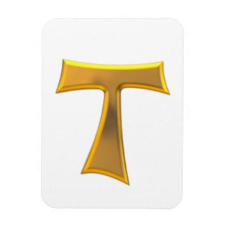 Golden 3-D Look Franciscan Tau Cross Magnet