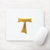 Golden 3-D Look Franciscan Tau Cross Mousepad (Mit Mouse)