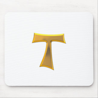 Golden 3-D Look Franciscan Tau Cross Mousepad