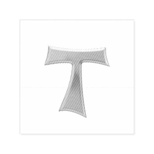 Golden 3-D Look Franciscan Tau Cross Permastempel (Design)