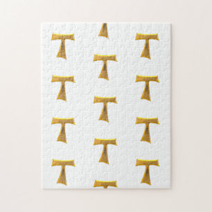 Golden 3-D Look Franciscan Tau Cross Puzzle